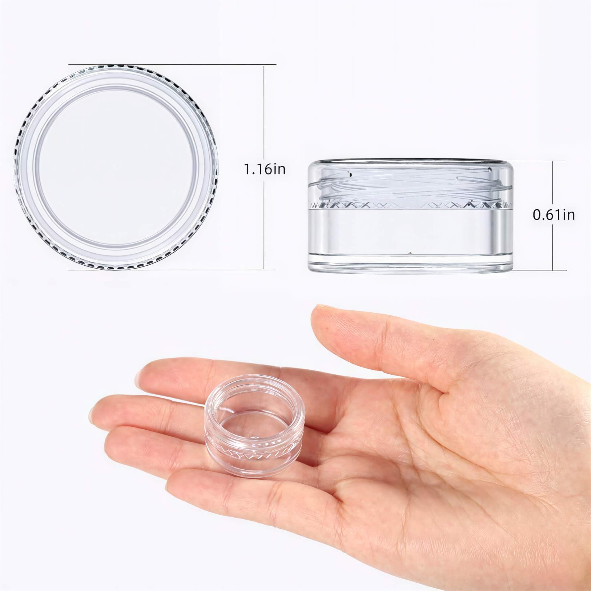 50 Stück Leere Kosmetikdöschen 3ml - Transparente Tiegel Mit Schraubdeckel Für Creme, Lippenbalsam & Mehr