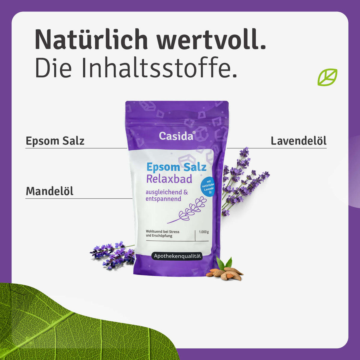 Epsom Salz Relaxbad mit Lavendel Inhalt