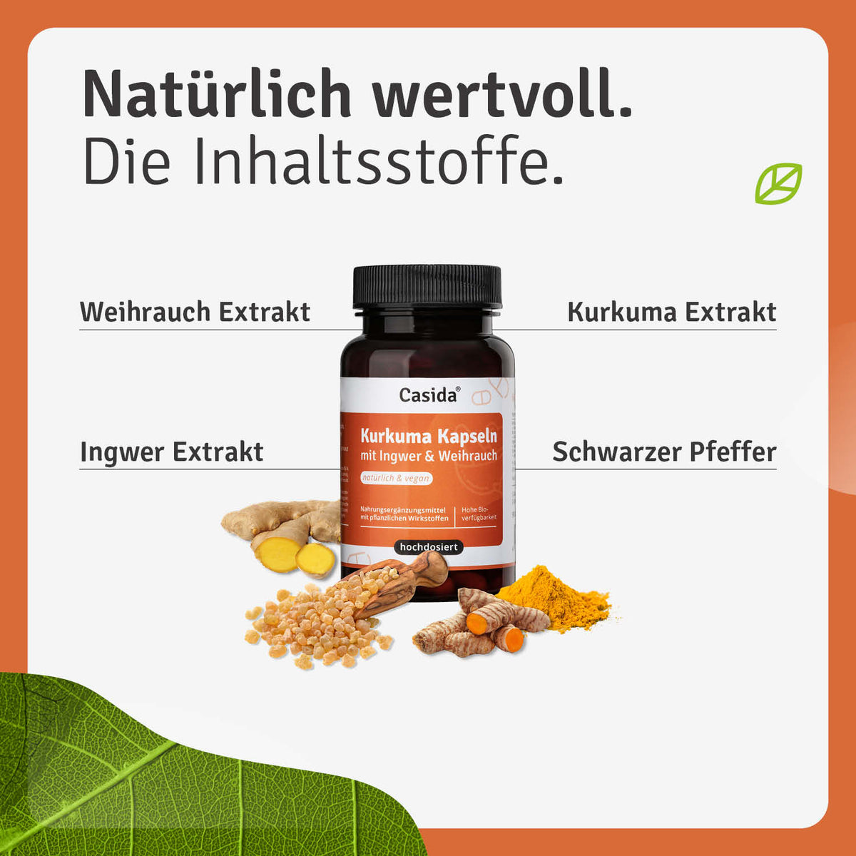 Kurkuma – Ingwer – Weihrauch Kapseln Inhalt