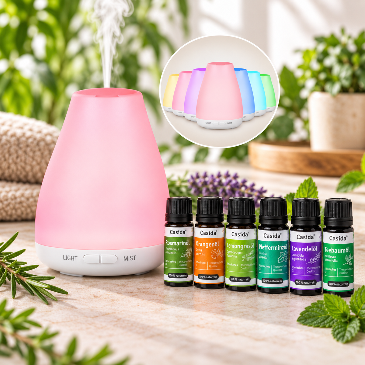 Starter Aroma Diffuser Set mit 6 Ölen
