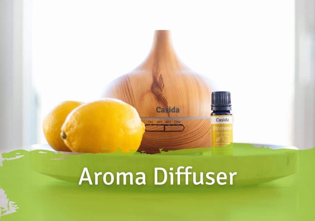 Aroma Diffuser Casida Aroma Diffuser Holzdesign mit LED-Beleuchtung 15880805 PZN Apotheke ätherische Öle Vernebler Aromatherapie