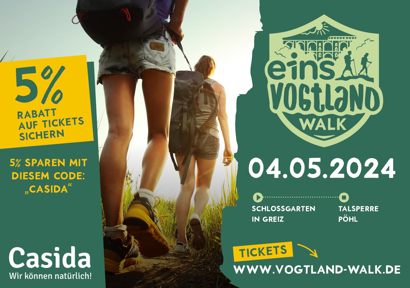 Vogtland Walk 2024 - Das Wander-Event unterstützt von Casida