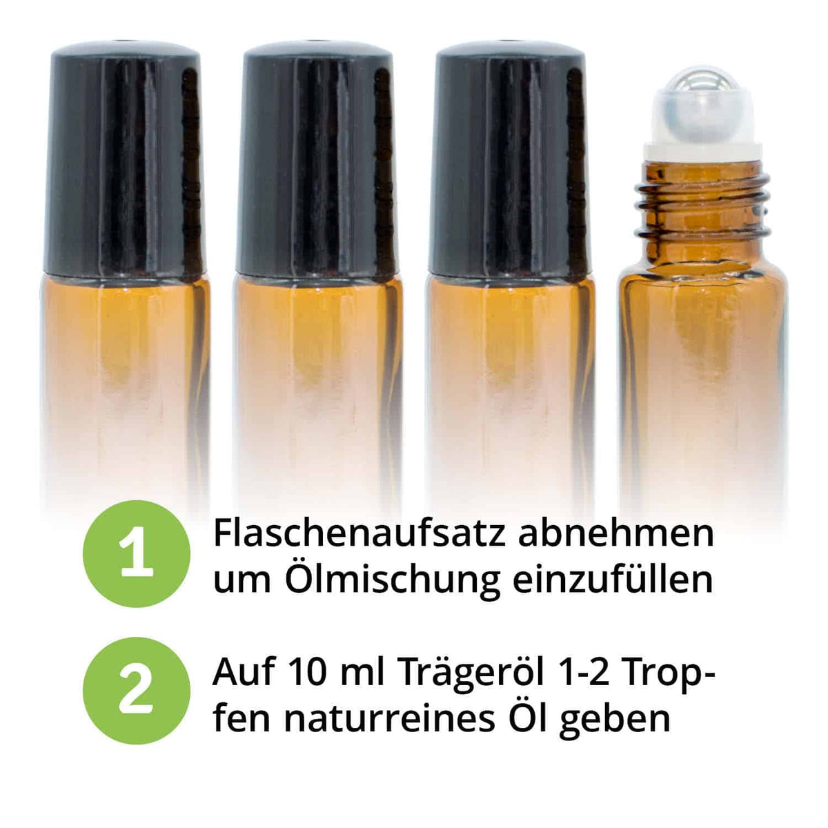 Roll-On Flaschen 10 ml Braunglas 4er Set