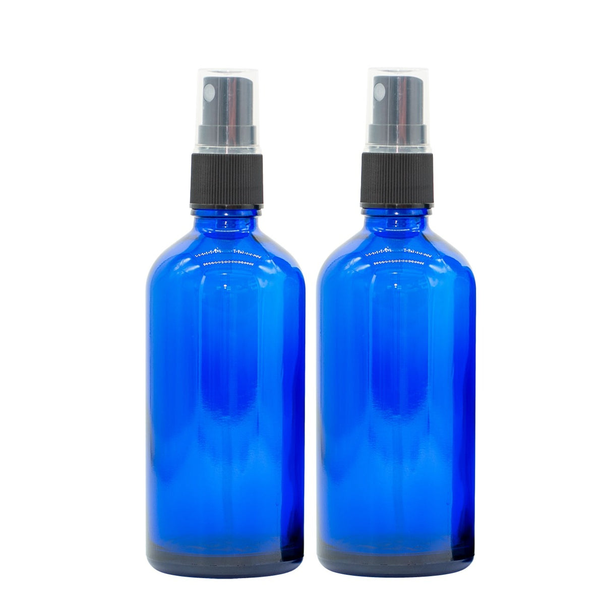 Sprühflasche 100 ml / Sprühkopf Blau Glas Ätherische Öle Set 2er