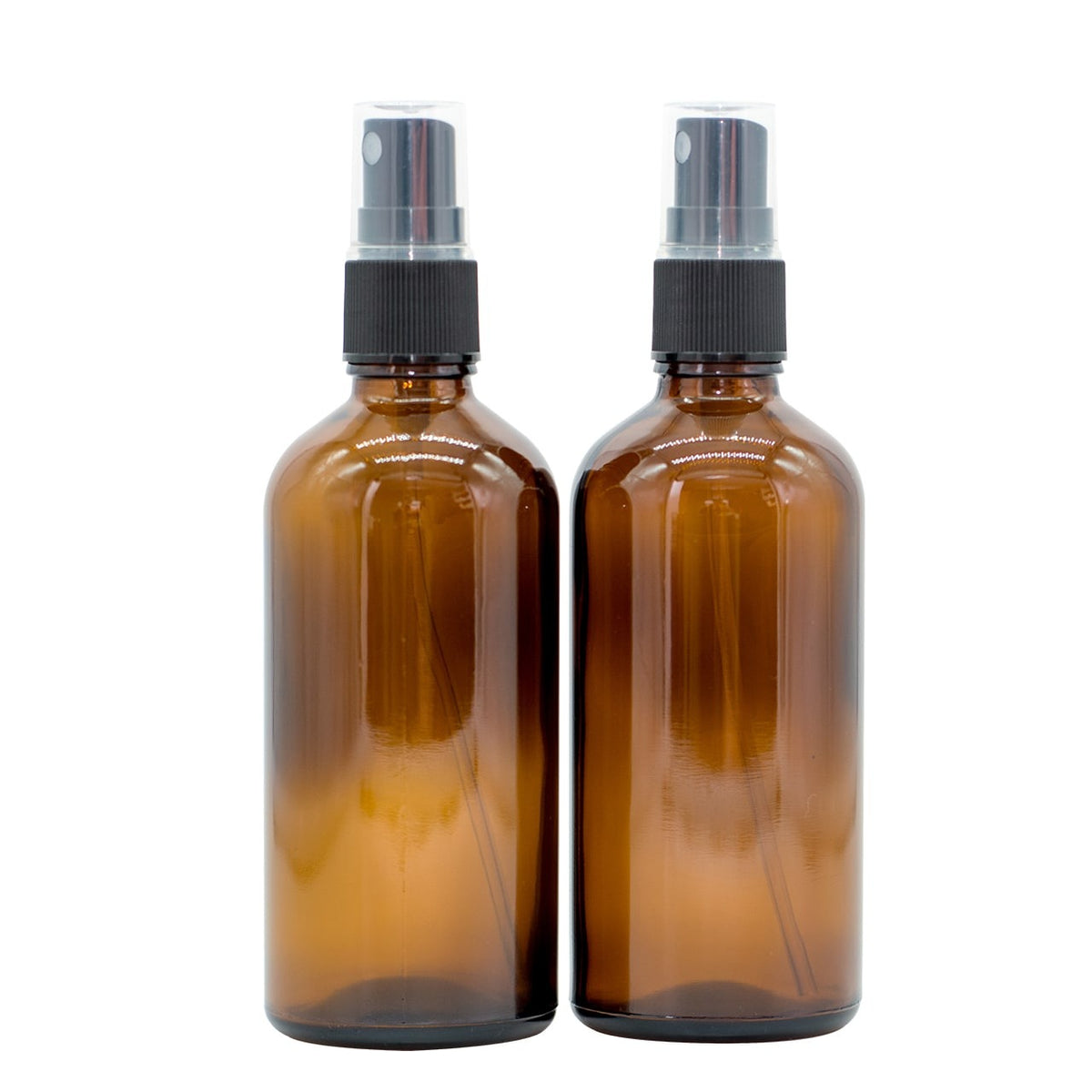 Sprühflasche 100 ml / Sprühkopf Braun Glas Ätherische Öle Set 2er