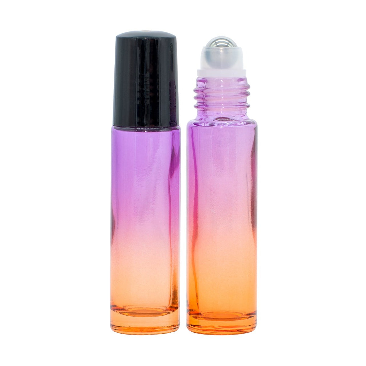 Roll On Flasche 10 ml Violett/Orange Glas Ätherische Öle Set 2er