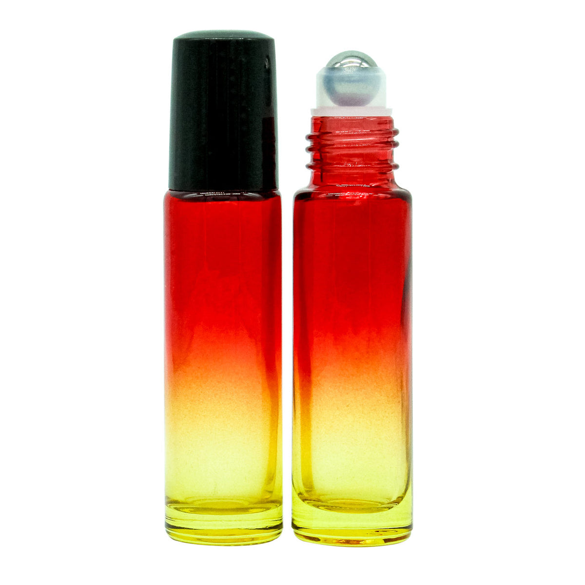 Roll On Flasche 10 ml Gelb/Rot Glas Ätherische Öle Set 2er