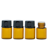 Tropfflasche 2 ml / Tropfeinsatz Braun Glas Ätherische Öle Set 4er