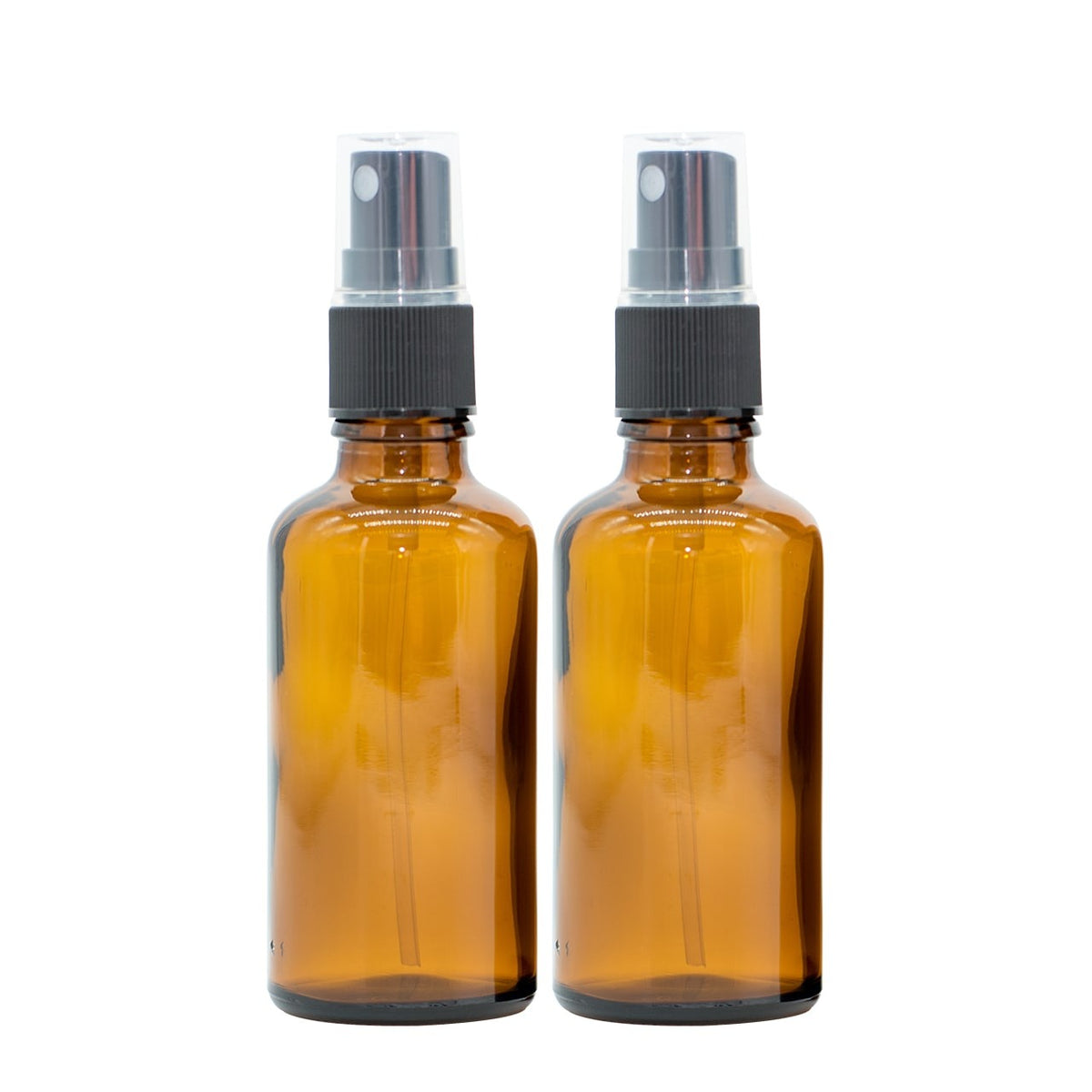 Sprühflasche 50 ml / Sprühkopf Braun Glas Ätherische Öle Set 2er
