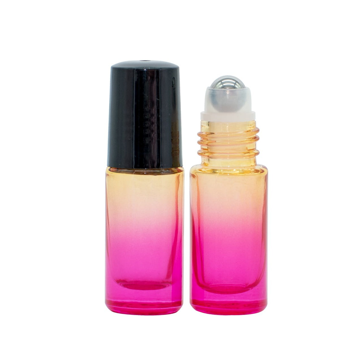 Roll On Flasche 5 ml Gelb/Rot Glas Ätherische Öle Set 2er