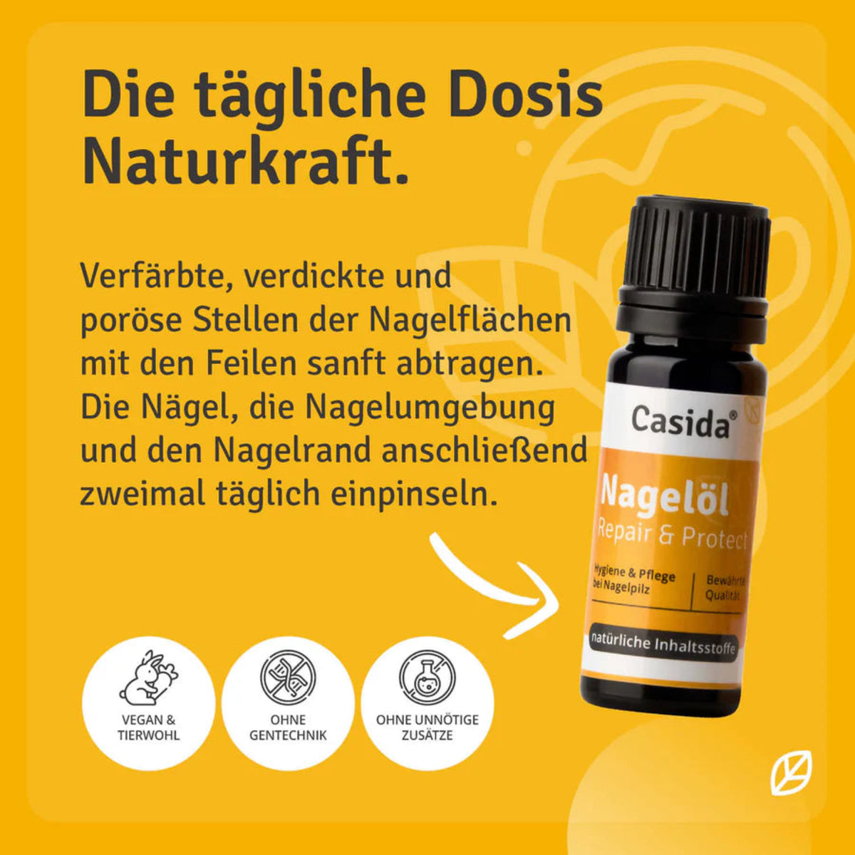 Repair & Protect Fußpflege-Komplettset Nagelöl Repair & Protect Anwendung 