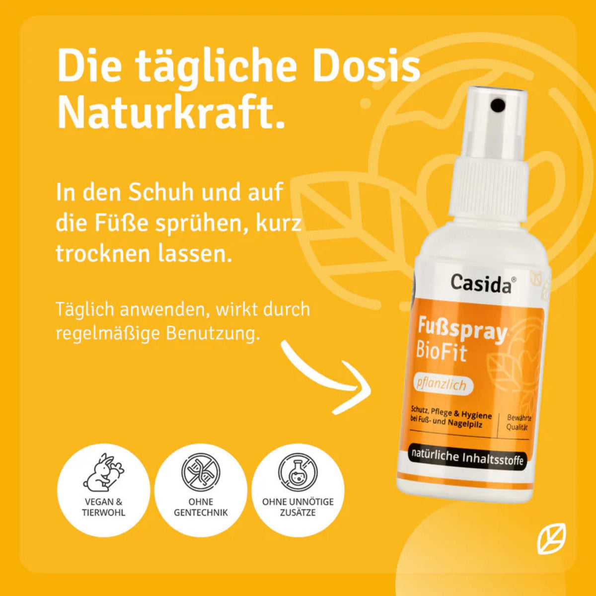 Repair & Protect Fußpflege-Komplettset Fußspray BioFit pflanzlich Anwendung 