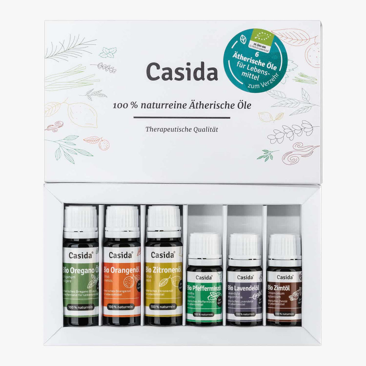 Casida Ätherische Öle Bio Set zum Einnehmen Top 6 innerlich PZN 19366034 EAN 4260518462608