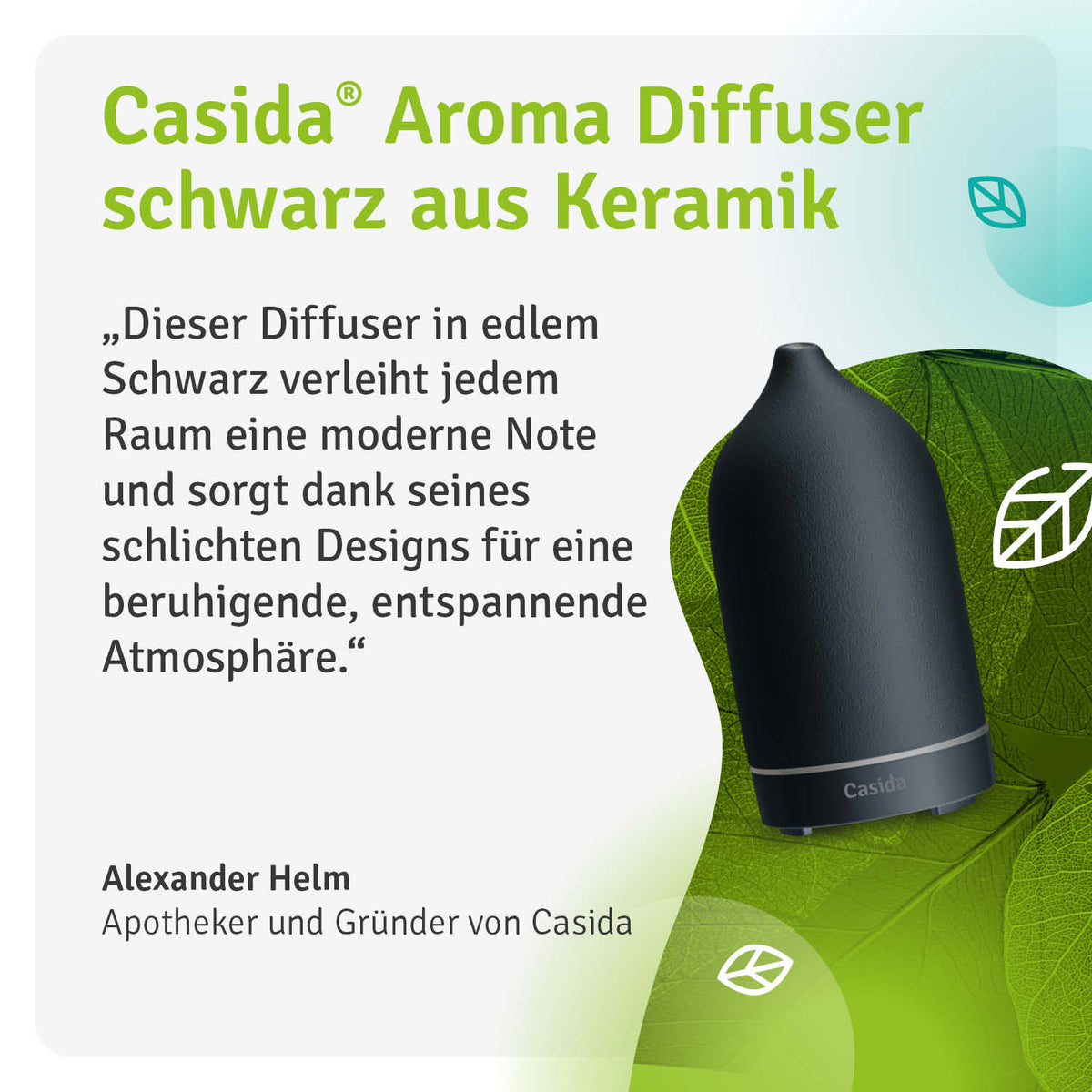 Aroma Diffuser schwarz aus Keramik Casida