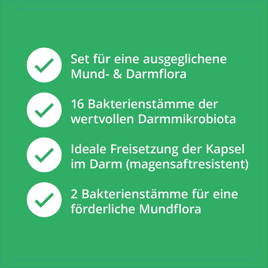 Greater well being through the support of oral flora and intestinal Greater well being through the support of oral flora and intestinal