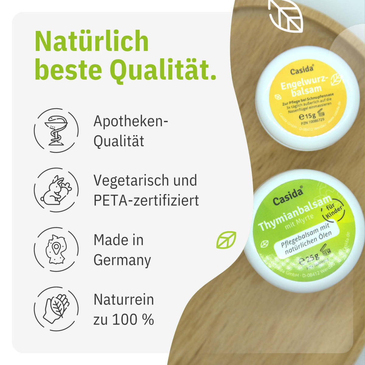 Theken-Aufsteller inkl. 8x Engelwurzbalsam & 8x Thymianbalsam Kinder tierversuchsfrei