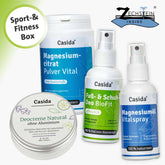 Casida Sport & Fitness Box Deocreme Magnesiumcitrat Fußdeo Schuhdeo pflanzlich Magnesiumöl