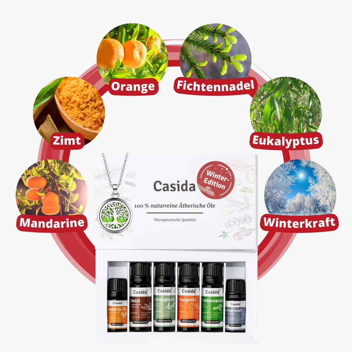 Winteredition TOP 6 Set mit 6 Düften & Aromaschmuck Inhalt