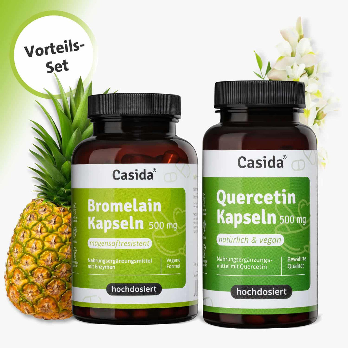 Bromelain + Quercetin Kapseln im Vorteilsset von Casida 17975415 17975444 PZN Apotheke flvonoide Enzym Wobenzym Alternative