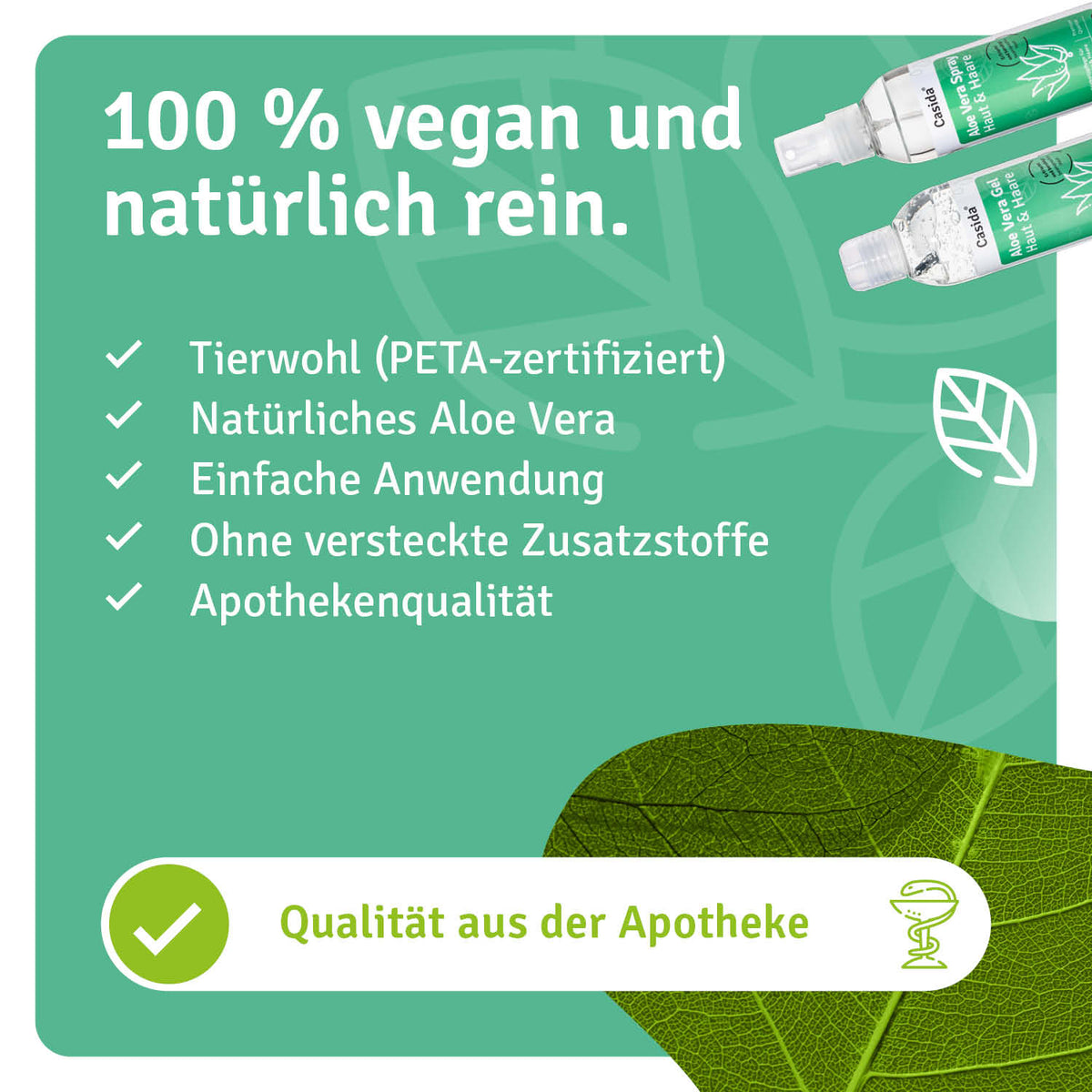 Aloe Vera Set Gel & Spray natürliche Inhaltsstoffe