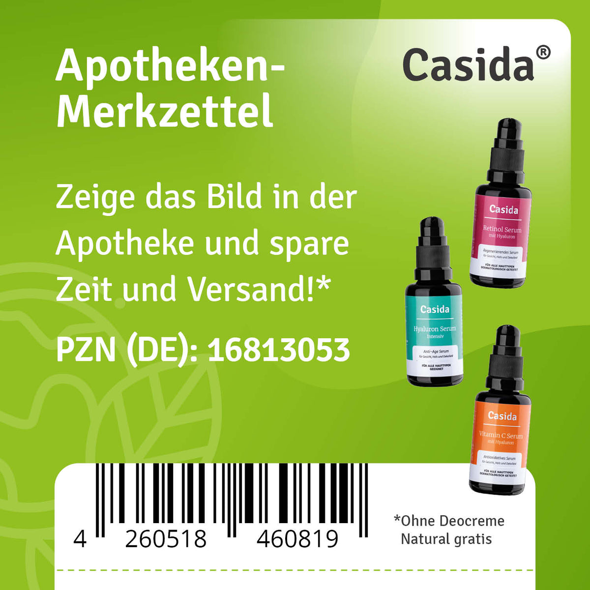 Anti Aging Set Hyaluron Serum Intensiv Retinol Serum Vitamin C Serum plus Gratis Deocreme Apotheke