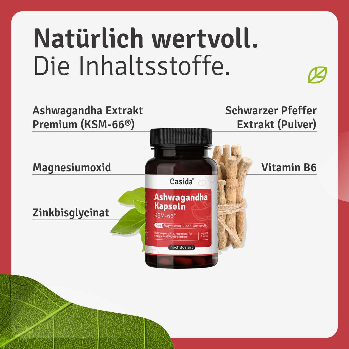 Ashwagandha Kapseln KSM-66® Inhalt