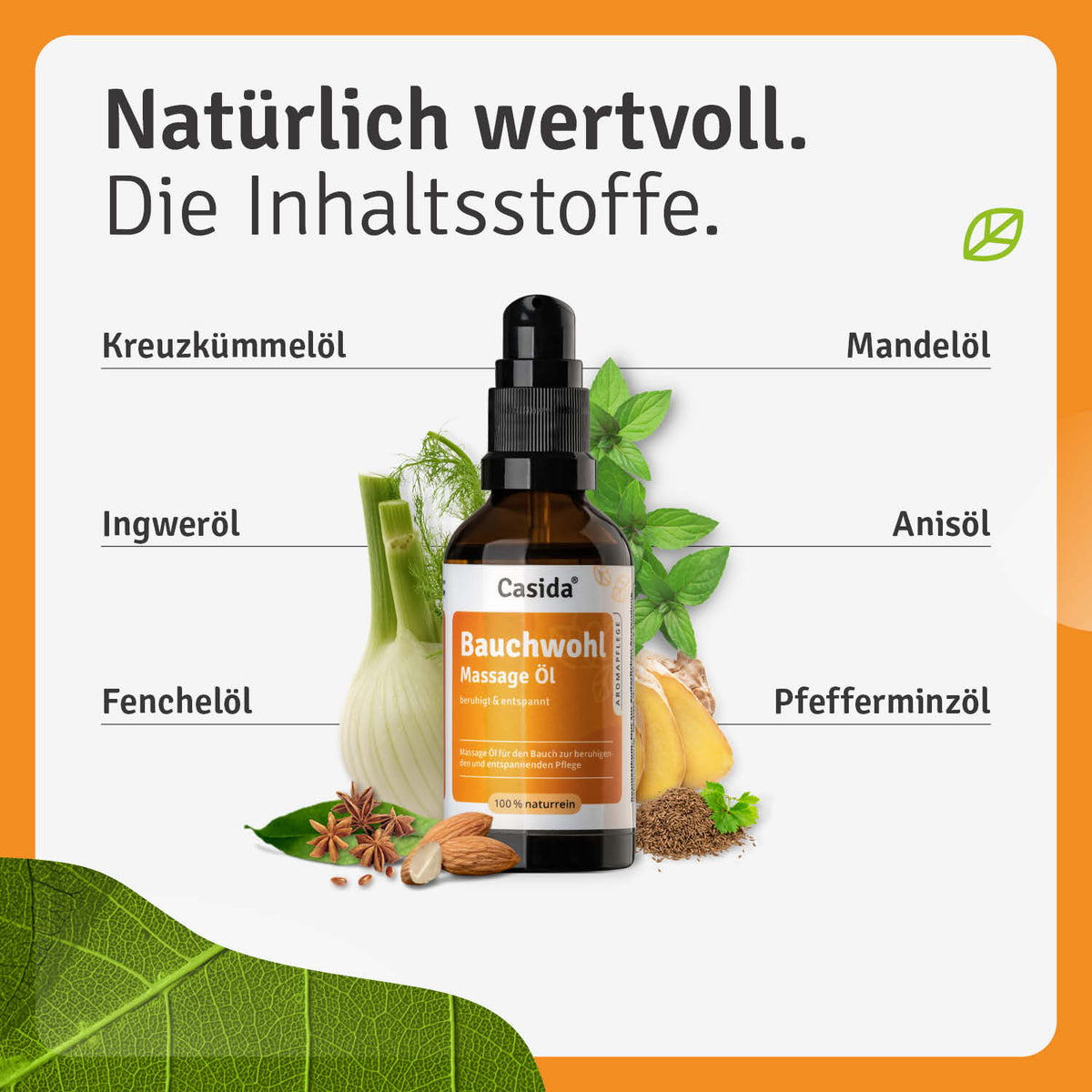 Bauchwohl Massage Öl Inhalt