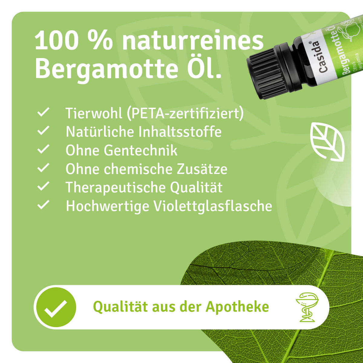 Bergamotte Öl natürliche Inhaltsstoffe
