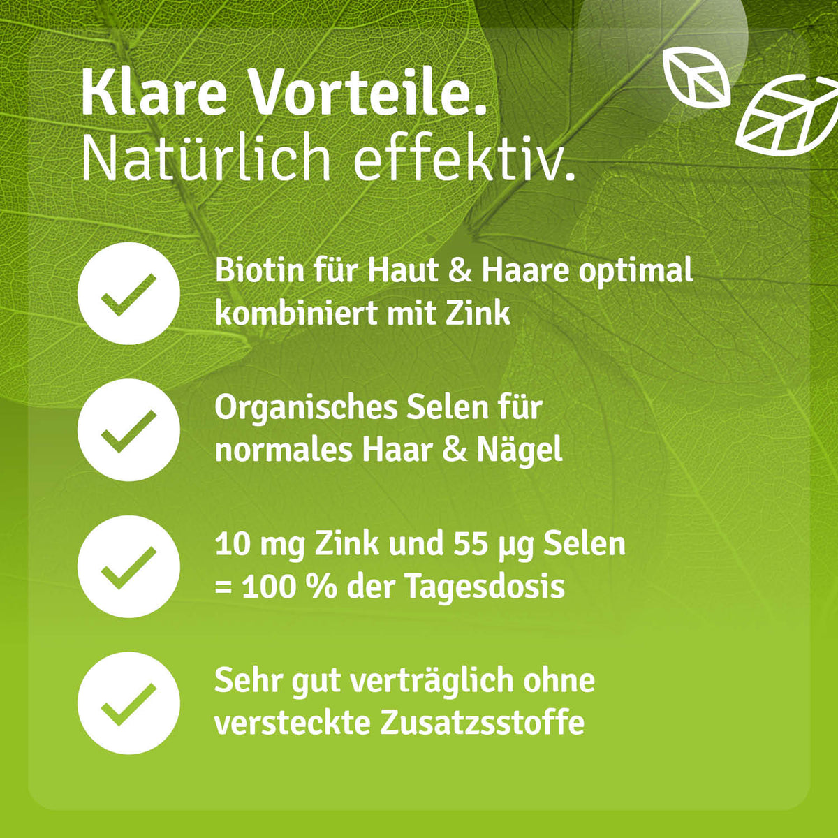 Biotinkomplex Zink und Selen hochdosiert Vorteile