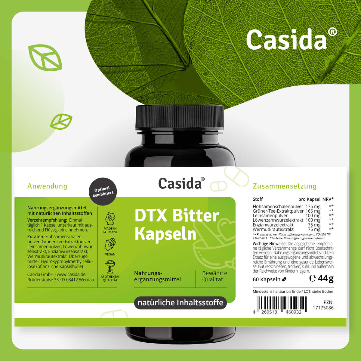 DTX Bitter Kapseln Etikett