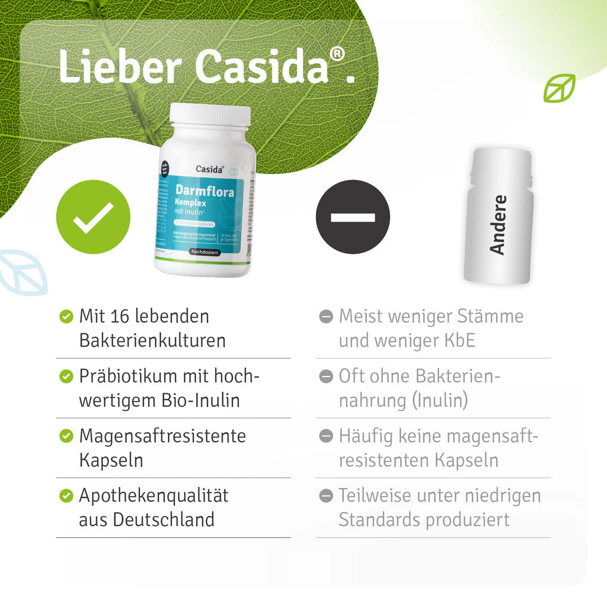 Darmflora Komplex mit Inulin Vergleich
