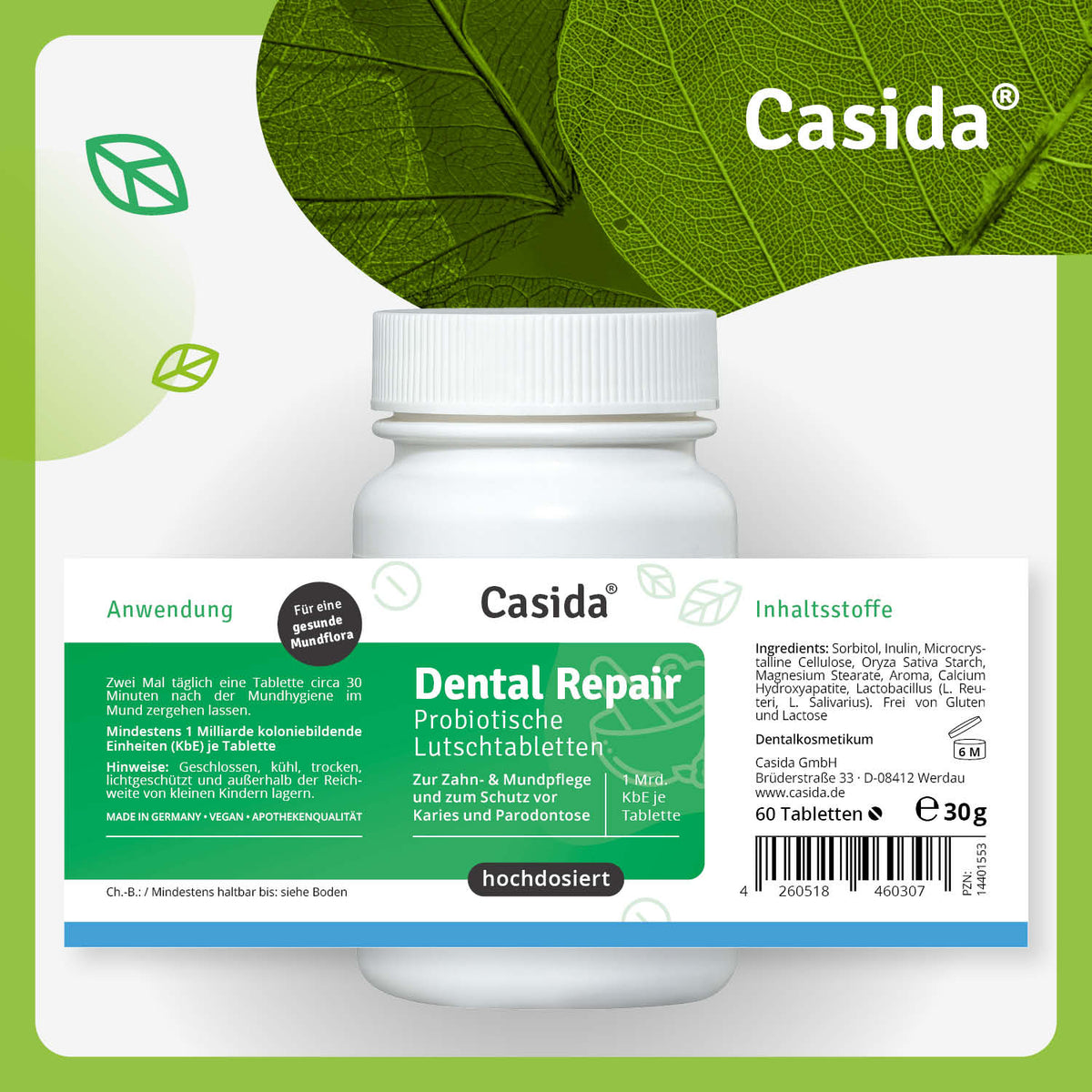 Dental Repair Lutschtabletten Etikett