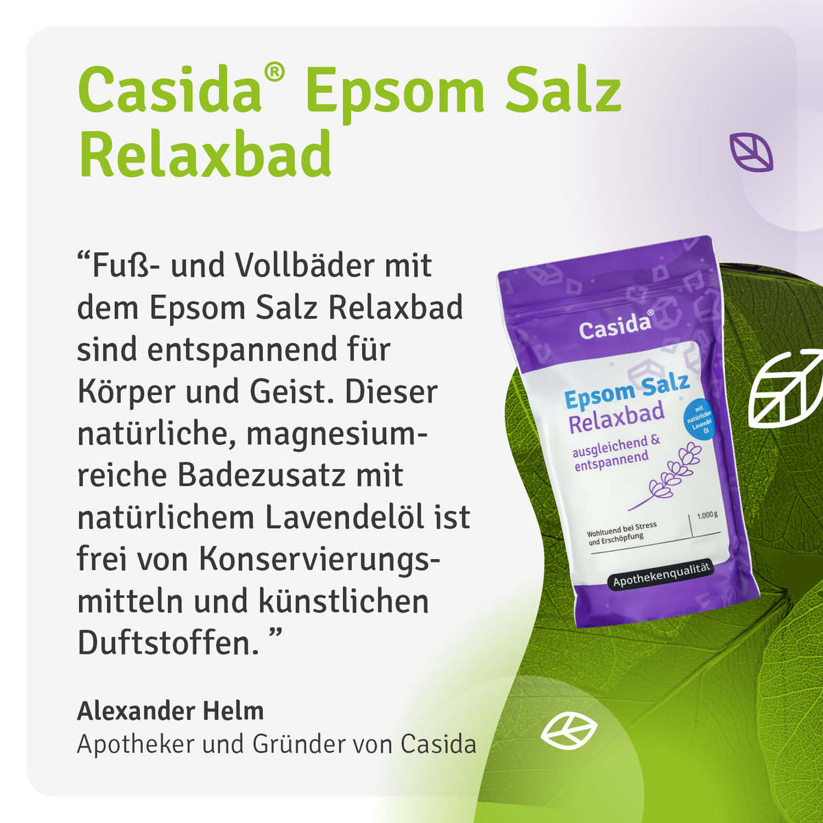 Epsom Salz Relaxbad mit Lavendel Casida