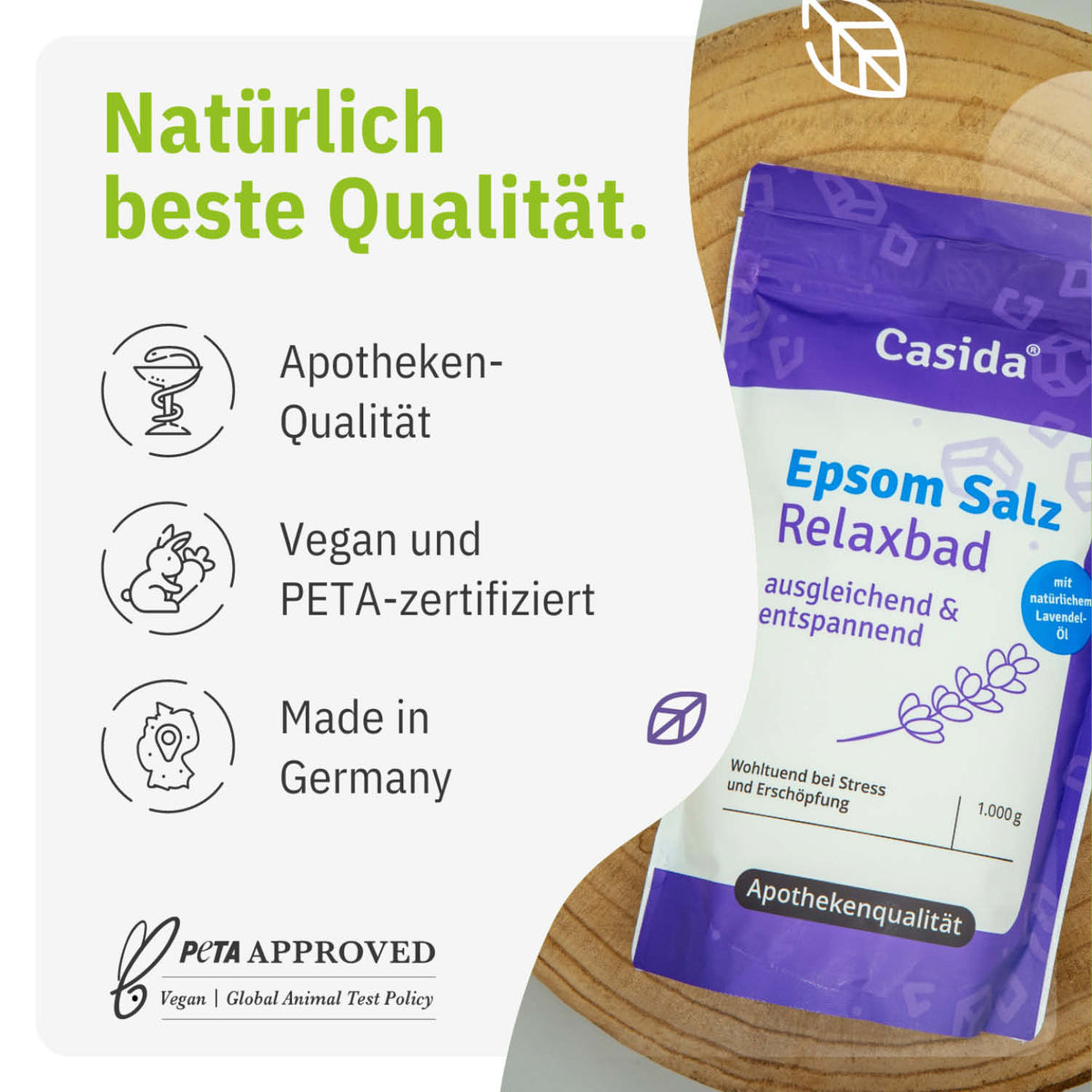 Epsom Salz Relaxbad mit Lavendel tierversuchsfrei