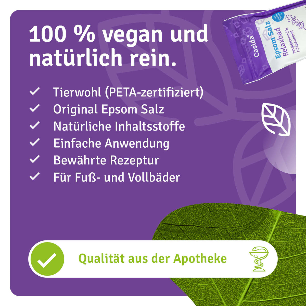 Epsom Salz Relaxbad mit Lavendel natürliche Inhaltsstoffe