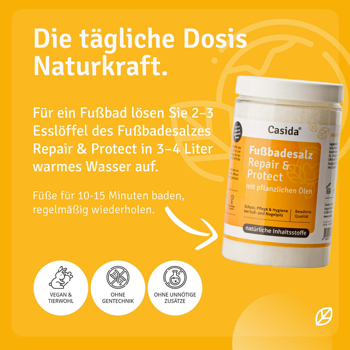 Fußbadesalz Repair & Protect Anwendung