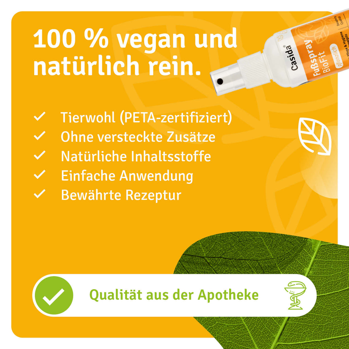 Fußspray BioFit Pflanzlich natürliche Inhaltsstoffe