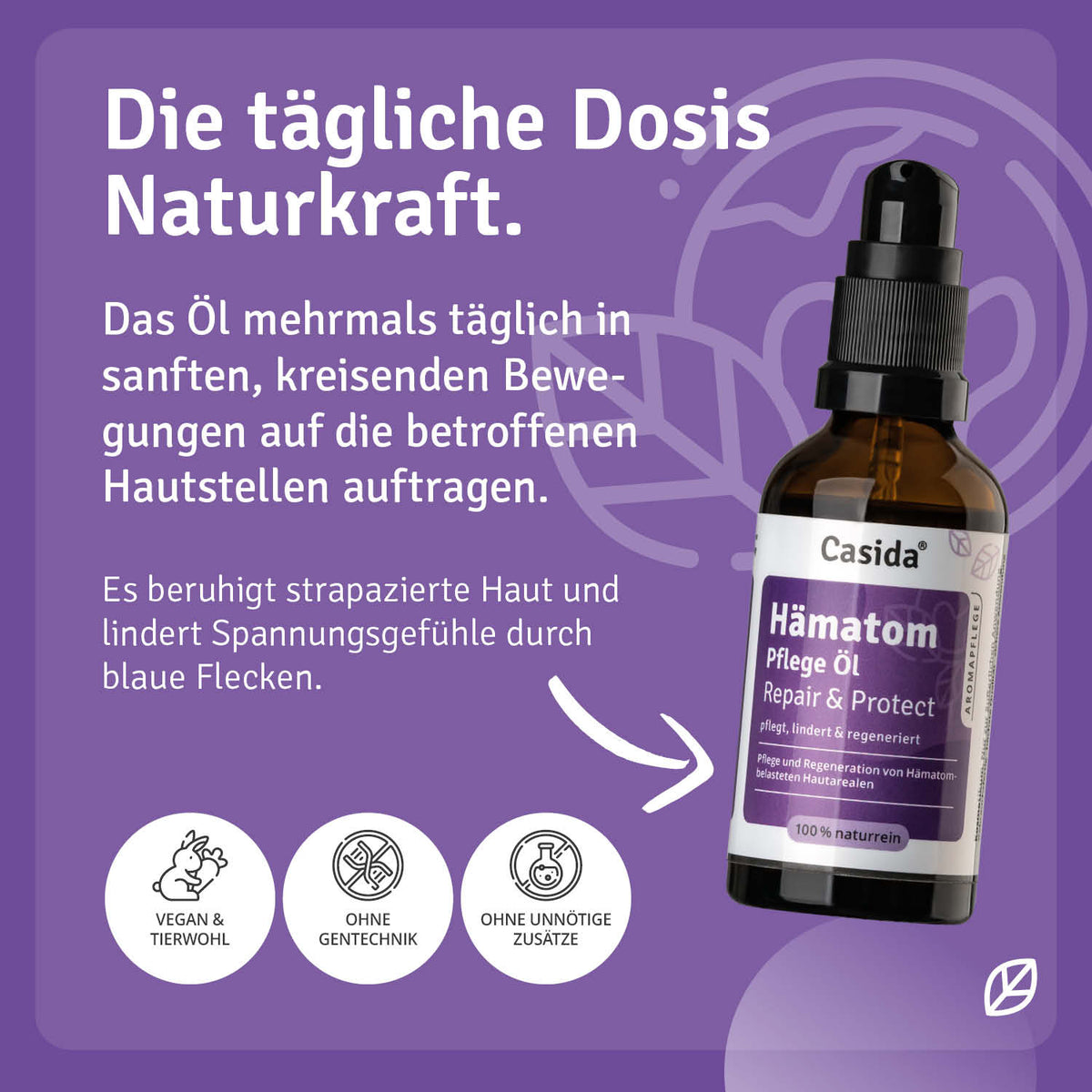Hämatom Pflege Öl Repair & Protect Anwendung