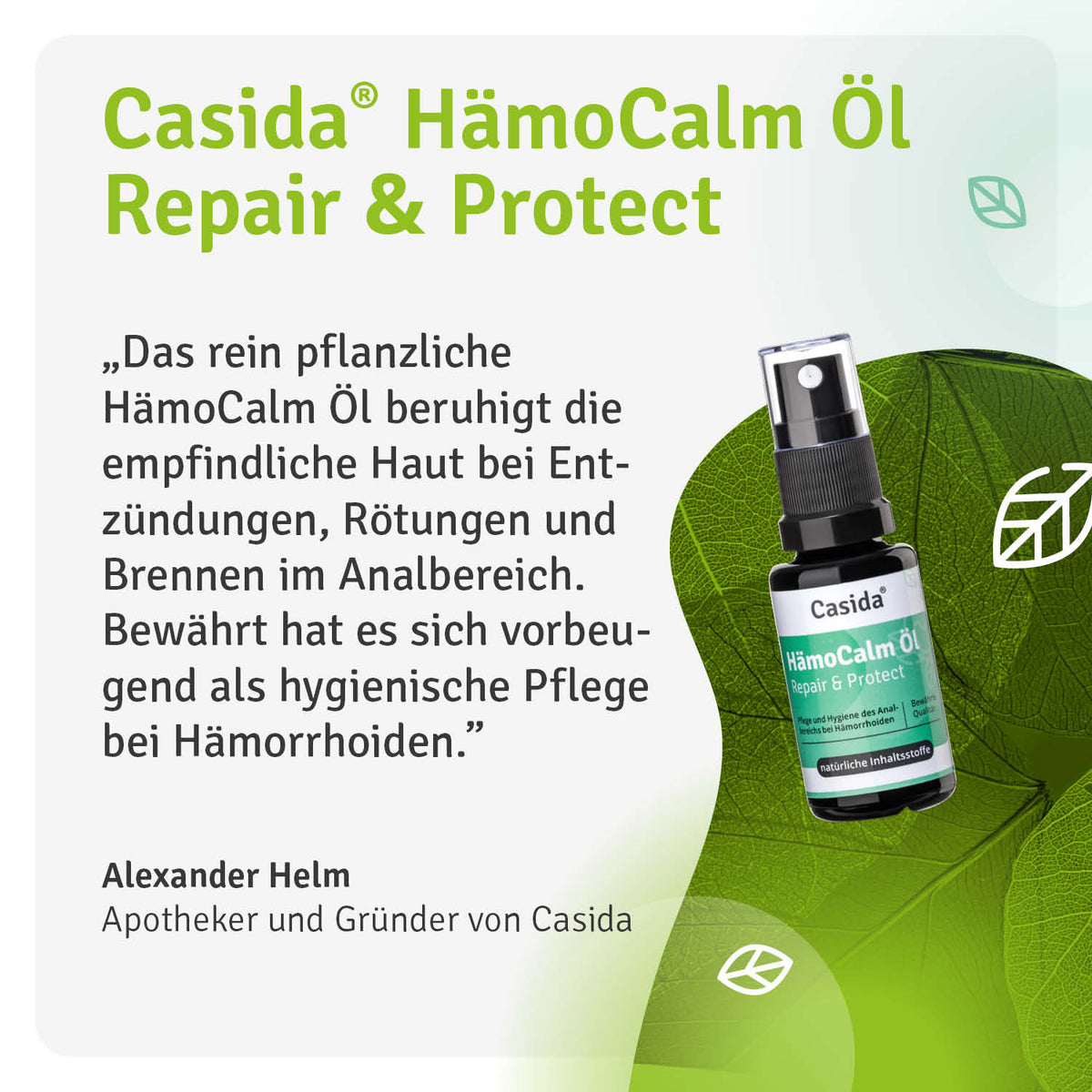 HämoCalm Öl Spray bei Afterjucken Casida