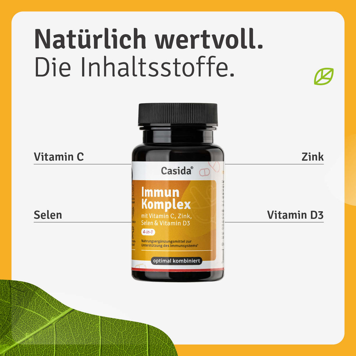 Immun Komplex mit Vitamin C, Zink, Selen und Vitamin D3 Inhalt