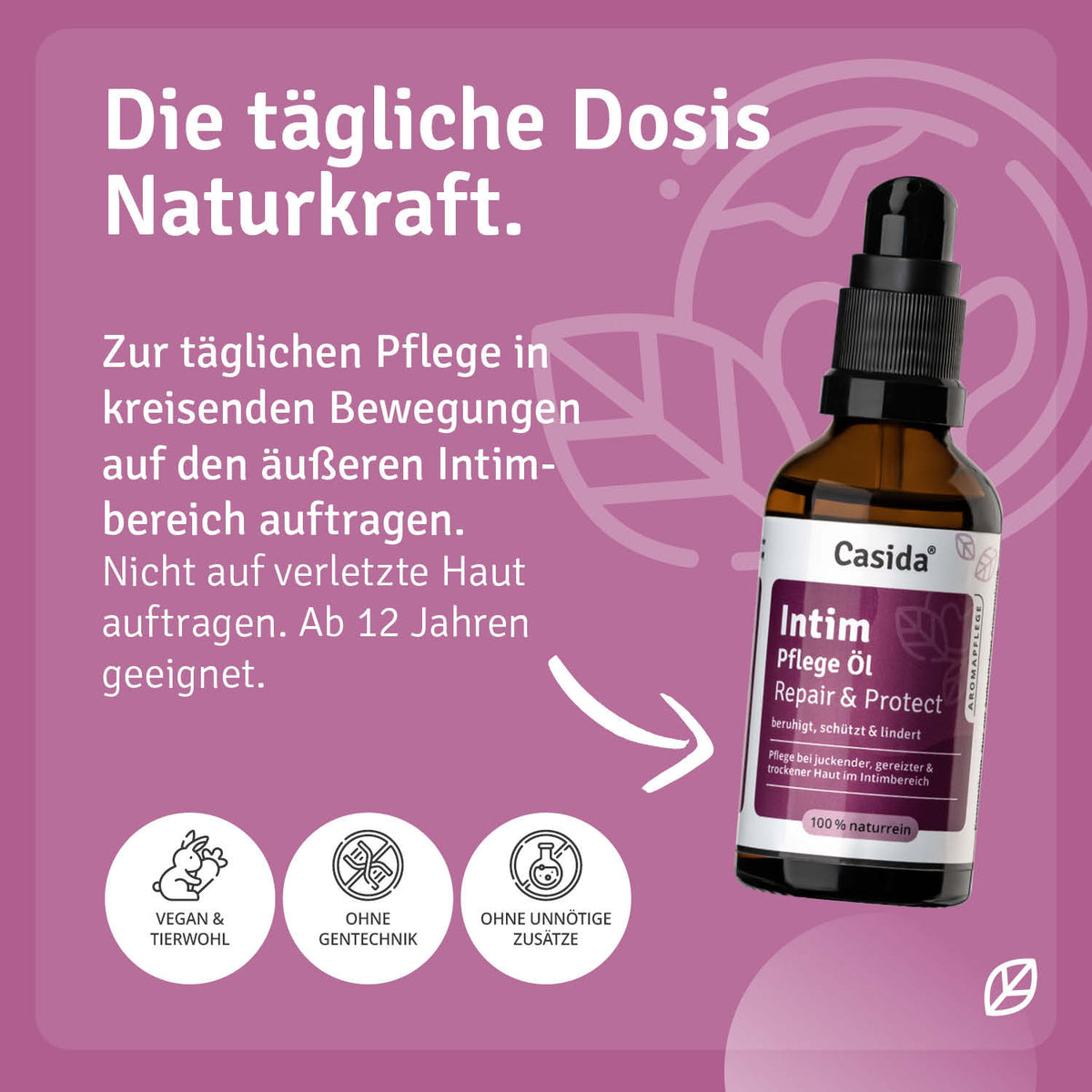 Intimpflege Öl Repair & Protect Anwendung
