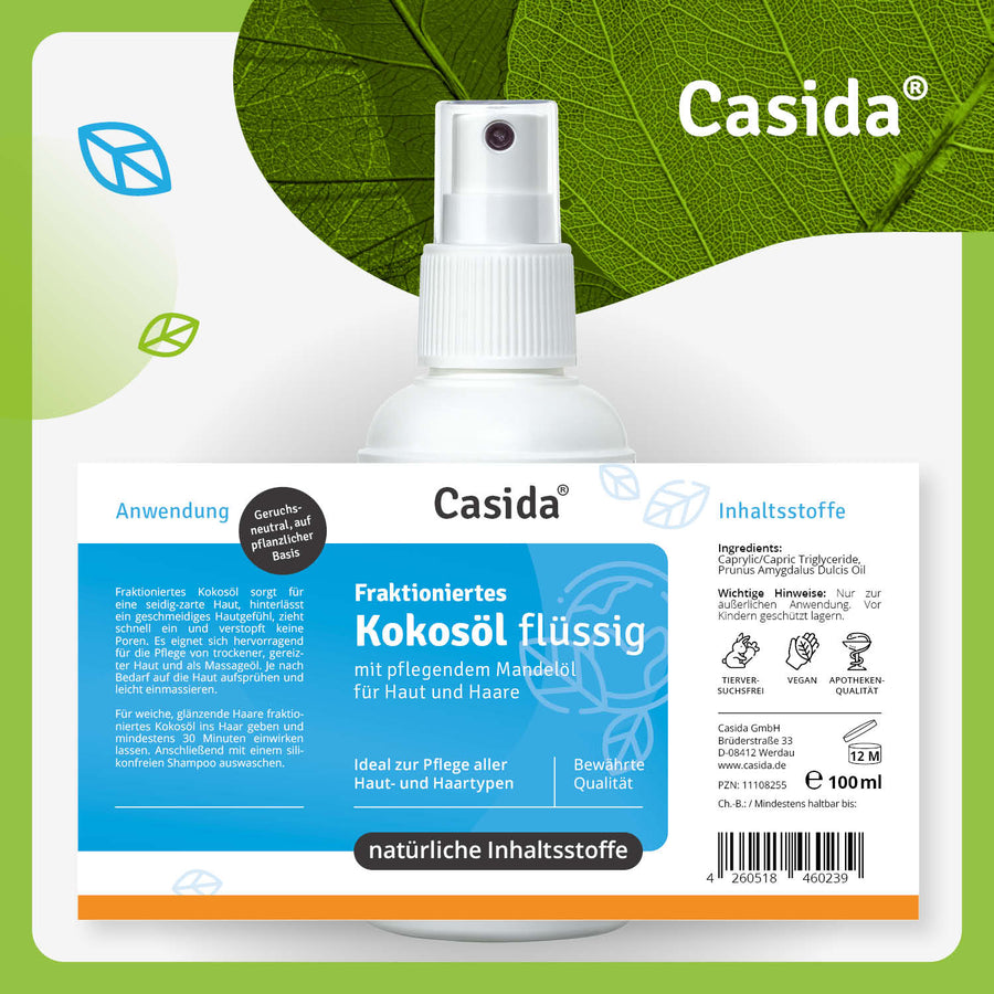 Flssiges Kokosl fr Haut & Haare - Casida Flssiges Kokosl fr Haut & Haare - Casida