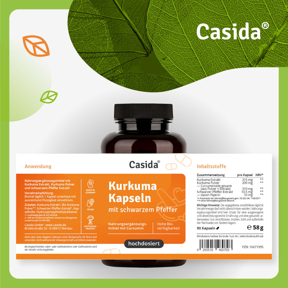 Kurkuma Kapseln Etikett