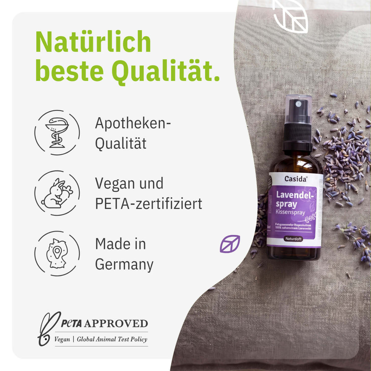 Lavendelspray - Kissenspray mit Lavendelöl tierversuchsfrei