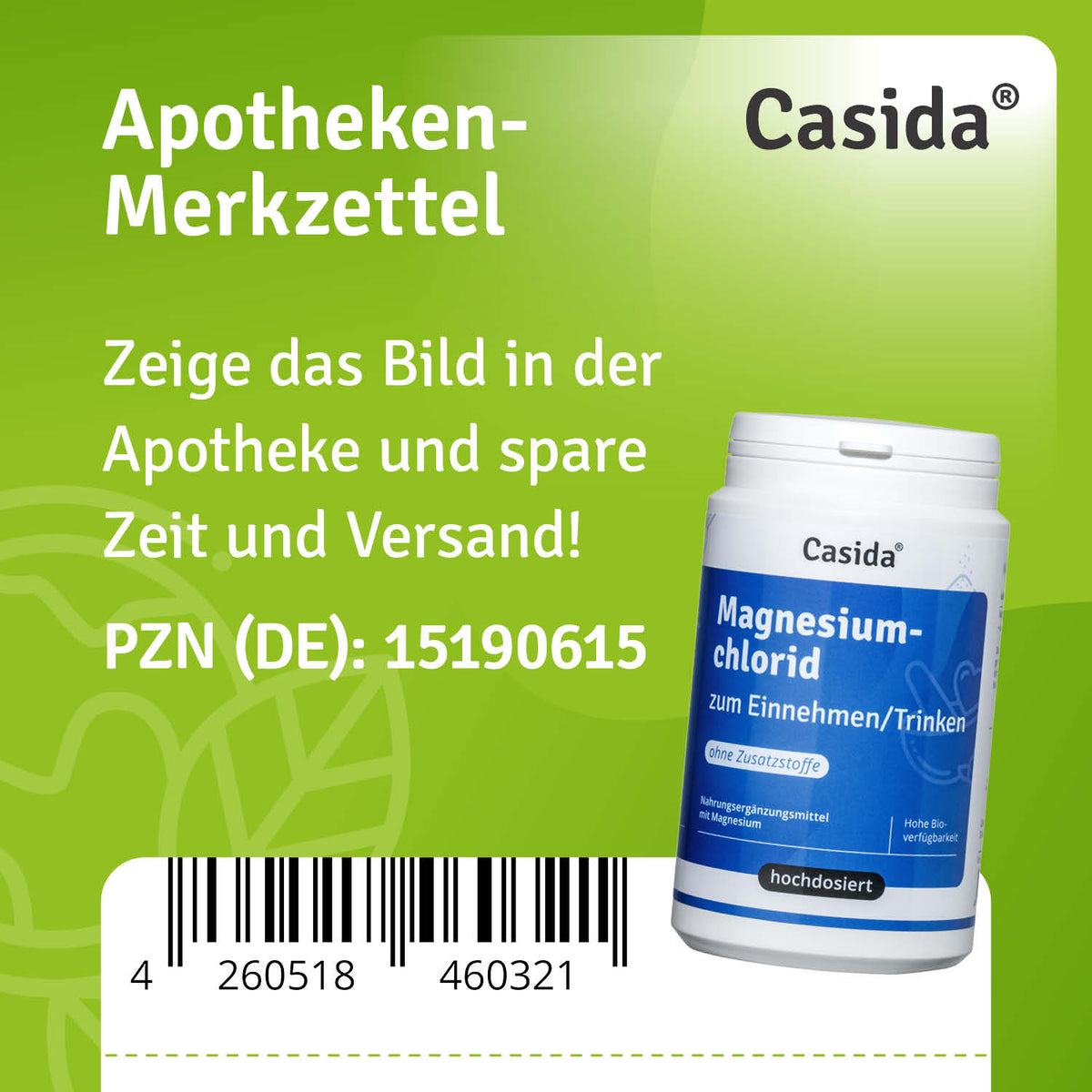 Magnesiumchlorid zum Einnehmen / Trinken Apotheke