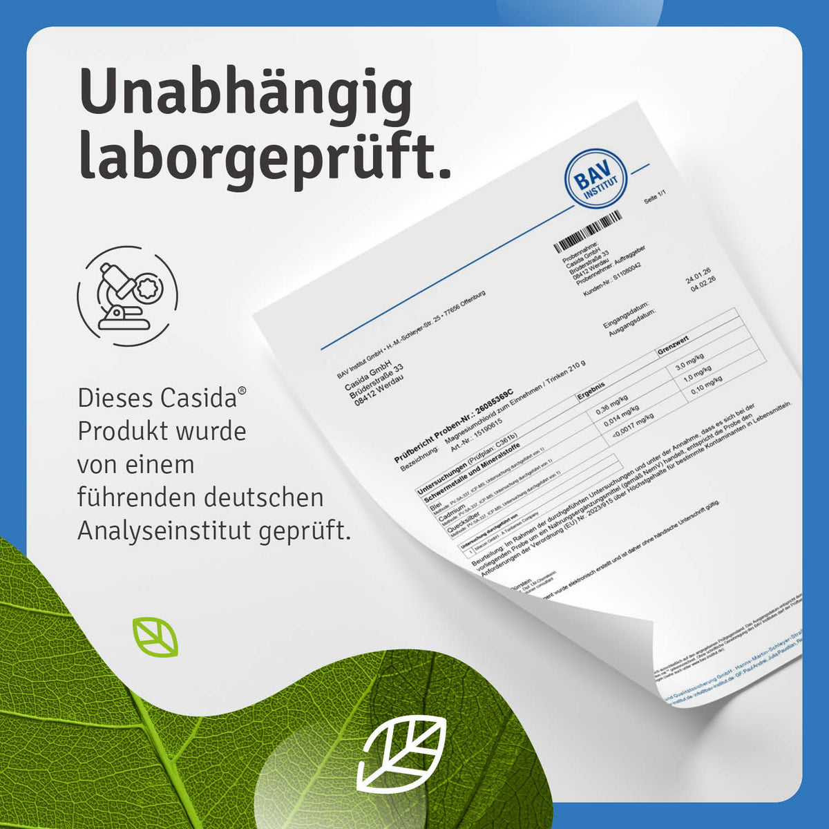 Magnesiumchlorid zum Einnehmen / Trinken laborgeprüft