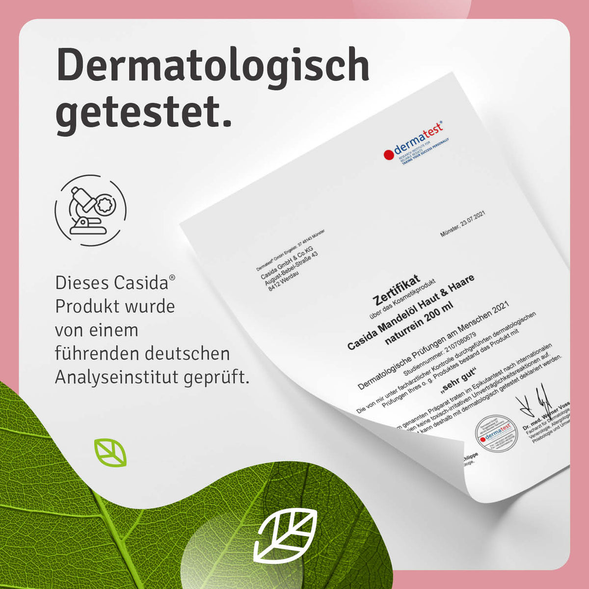 Dermatest Mandelöl Haut und Haare