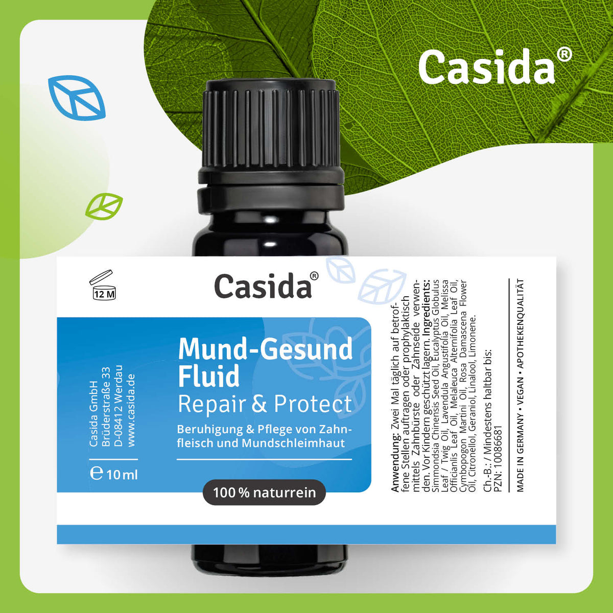 Mund-Gesund Fluid Repair Etikett