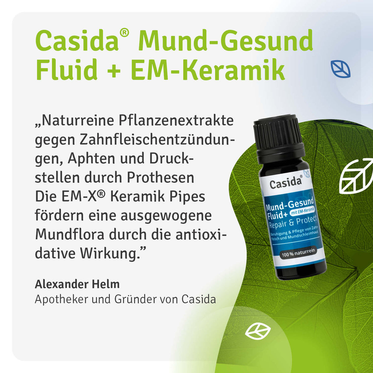 Mund-Gesund Fluid + mit EM-Keramik (Effektive Mikroorganismen) Casida