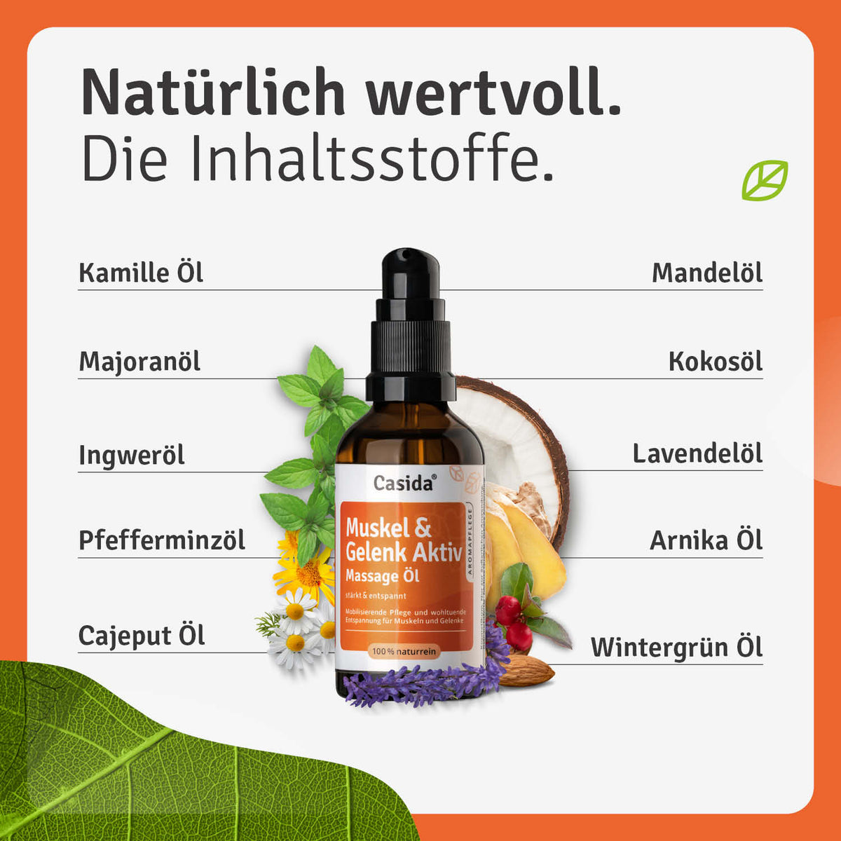 Muskel & Gelenk Aktiv Massage Öl Inhalt